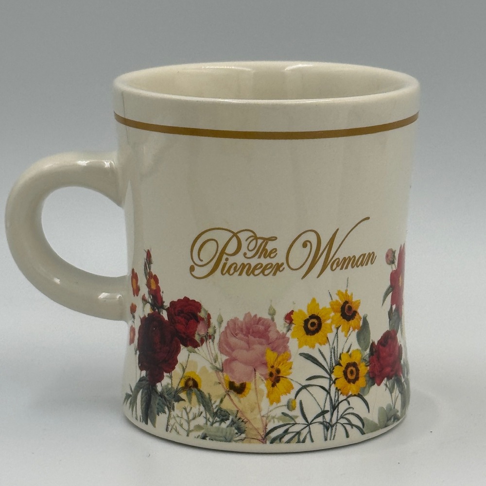 The Pioneer‎ Woman Mercantile Floral Coffee Mug Cream Ceramic Farmhouse